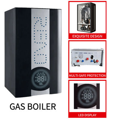 Gás que condensa metal fixado na parede Shell Dual Function do cobre do caso do preto da caldeira 24-32-42Kw