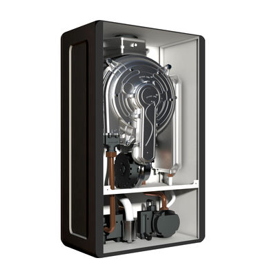 Gás que condensa metal fixado na parede Shell Dual Function do cobre do caso do preto da caldeira 24-32-42Kw